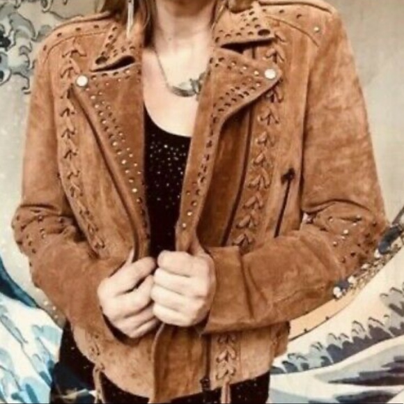 Anthropologie Jackets & Blazers - ANTHROPOLOGY -AMARYLLIS Studded Moto/Biker Jacket